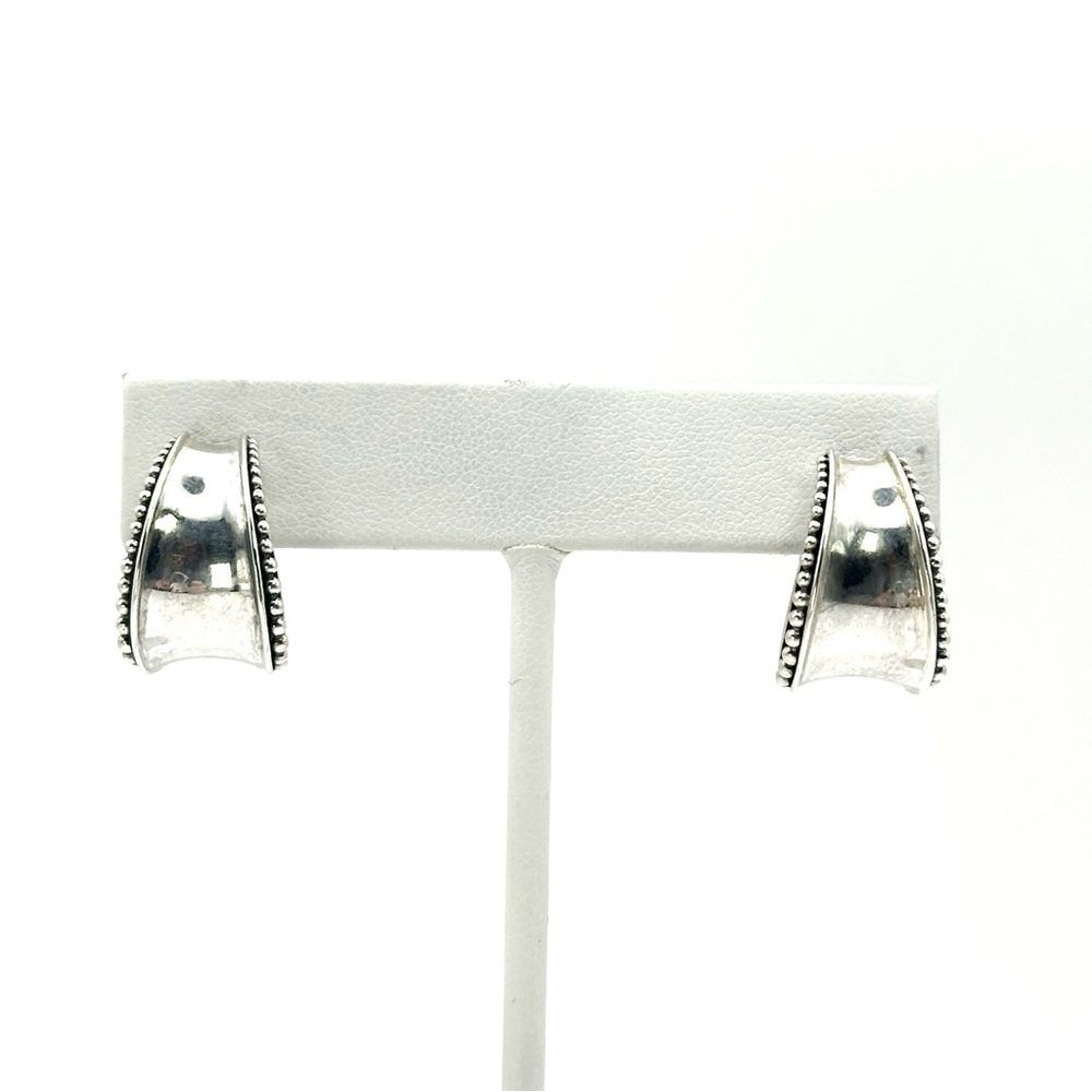 Lagos Caviar Sterling Silver Huggie Hoop Earrings